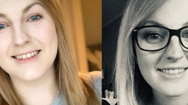 Pasient Jasmina før og etter laseroperasjon av øynene ved Aleris Øyeklinikk.