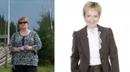 Mona før og etter slankeoperasjon.